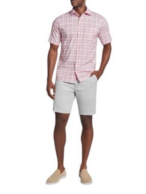 Peter Millar Pink Lemonade Lawrence Short Sleeve Button Down